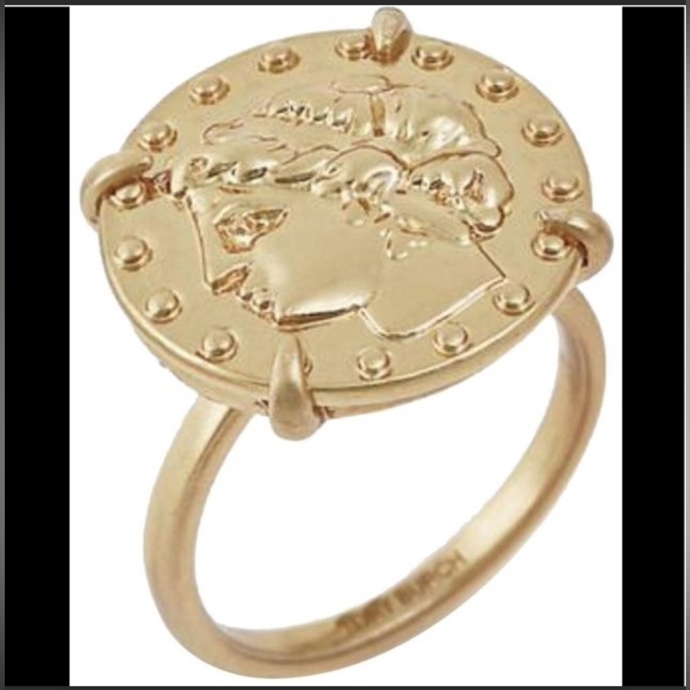 Tory Burch Gold Coin Medallion Ring | Statement Chic | Size 7 - Picture 5 of 12